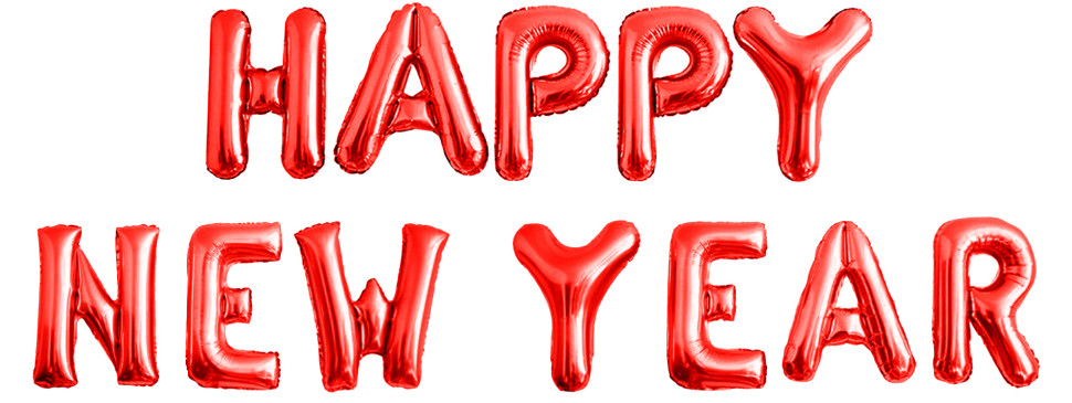 Надпись из шаров "Happy New Year", Красный