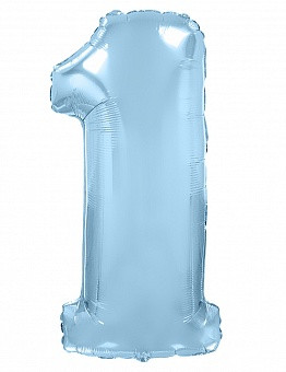 Цифра 1 голубая