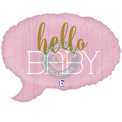 Фигура HELLO BABY фраза розовая