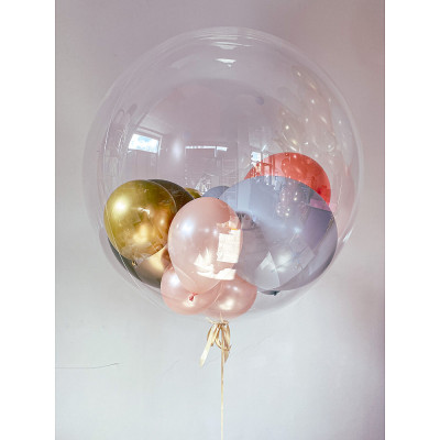 Шар bubble с шариками ассорти